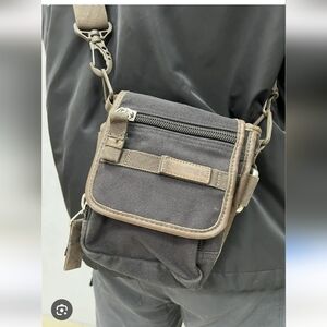 DIESEL | Men's Crossbody Vintage Gray Distressed Denim Bag